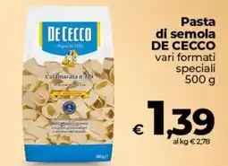 Ipercoop Radenza Pasta di semola DE CECCO offerta