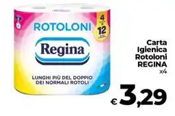 Ipercoop Radenza Carta Igienica Rotoloni REGINA offerta