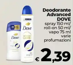 Ipercoop Radenza Deodorante Advanced DOVE offerta