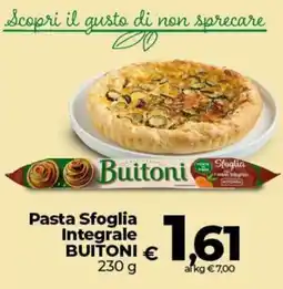 Ipercoop Radenza Pasta Sfoglia Integrale Buitoni offerta