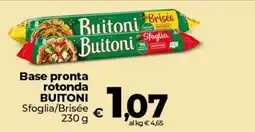 Ipercoop Radenza Base pronta rotonda Buitoni offerta