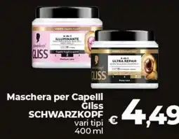 Ipercoop Radenza Maschera per Capelli Gliss offerta