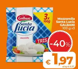 Ipercoop Radenza Mozzarella Santa Lucia Galbani offerta