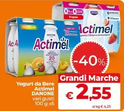 Ipercoop Radenza Yogurt da Bere Actimel DANONE offerta