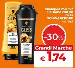 Ipercoop Radenza Schwarzkopf Gliss offerta