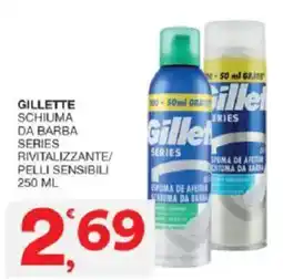 Sisa Gillette schiuma da barba series rivitalizzante pelli sensibili offerta