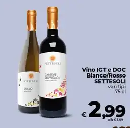 Ipercoop Radenza Vino IGT e DOC SETTESOLI offerta