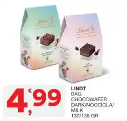 Sisa Lindt bag choco wafer offerta