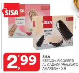 Sisa SISA Stecchi ricoperti al cacao/pralinato amarena offerta