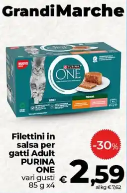 Ipercoop Radenza Filettini in salsa per gatti Adult PURINA ONE offerta
