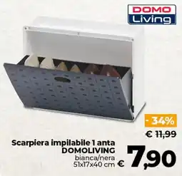 Ipercoop Radenza Scarpiera impilabile 1 anta DOMOLIVING offerta