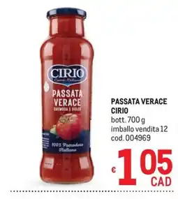 Metro Passata verace Cirio offerta