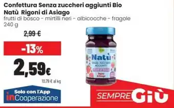 Confettura Senza zuccheri aggiunti Bio Natù Rigoni di Asiago