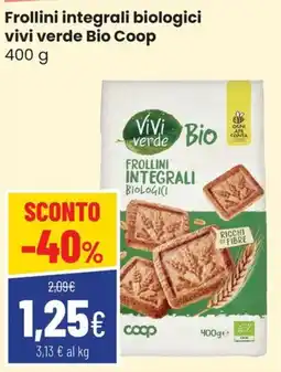 Coop Master Alleanza 3.0 Frollini integrali biologici vivi verde Bio Coop offerta
