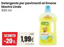 Coop Master Alleanza 3.0 Detergente per pavimenti al limone Mastro Lindo offerta