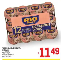 Metro Tonno all'olio di oliva Rio Mare offerta