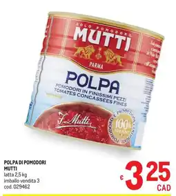 Metro Polpa di pomodori Mutti offerta