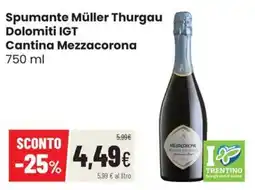 Coop Master Alleanza 3.0 Spumante Müller Thurgau Dolomiti IGT Cantina Mezzacorona offerta