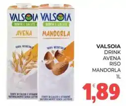 Eté Valsòia drink avena riso mandorla offerta