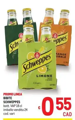 Metro Bibite Schweppes offerta