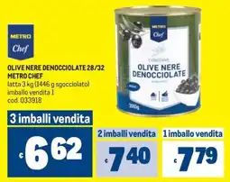 Metro Olive nere denocciolate Metro Chef offerta