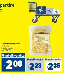 Metro Tonnarelli all'uovo offerta