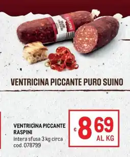 Metro Ventricina piccante puro suino offerta