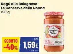 Coop Master Alleanza 3.0 Ragù alla Bolognese Le Conserve della Nonna offerta