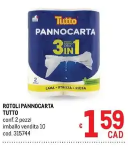 Metro Rotoli Pannocarta Tutto offerta