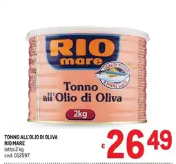 Metro Tonno all'Olio di Oliva Rio Mare offerta