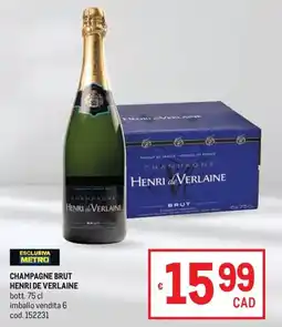 Metro Champagne brut Henri de Verlaine offerta