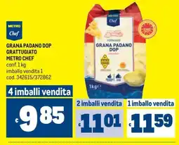 Metro Grana Padano DOP grattugiato Metro Chef offerta