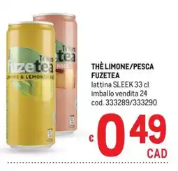 Metro Thè limone/pesca Fuzetea offerta