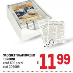 Metro Sacchetti hamburger Turconi offerta