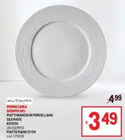 Metro Piatti bianchi in porcellana Sea Wave Kutaya offerta