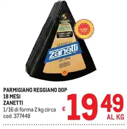 Metro Parmigiano Reggiano DOP Zanetti offerta