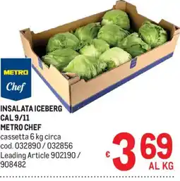 Metro Insalata iceberg metro chef offerta