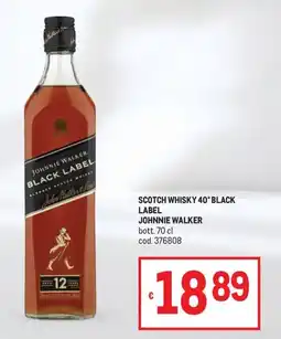 Metro Scotch Whisky 40° Black Label Johnnie Walker offerta