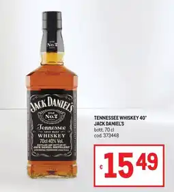Metro Tennessee Whiskey Jack Daniel's offerta
