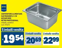 Metro Contenitore alimentare gastronorm 1/1 in acciaio inox Metro Professional offerta