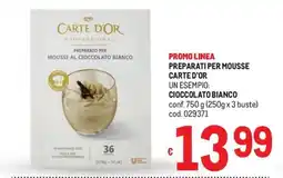 Metro Preparato per mousse al cioccolato bianco Carte d'Or offerta