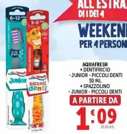 Deco Maxistore Aquafresh dentifricio junior piccoli denti offerta