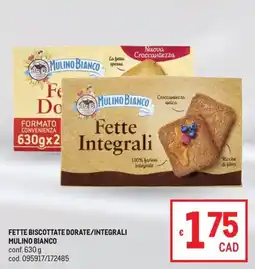 Metro Fette biscottate integrali Mulino Bianco offerta