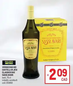 Metro Verdicchio dei Castelli di Jesi Classico DOC Sassi Avari offerta