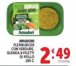 Deco Maxistore Amadori Flexiburger con verdure, quinoa & filetti di pollo offerta