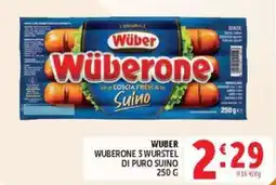Deco Maxistore Wüber Wüberone 3 wurstel di puro suino offerta