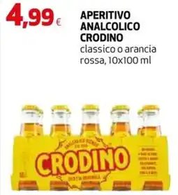 Extracoop Aperitivo analcolico Crodino classico o arancia rossa offerta