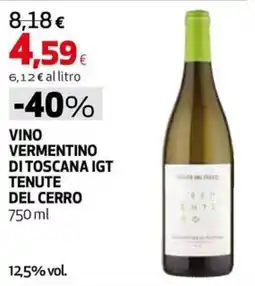 Extracoop Vino Vermentino di Toscana IGT Tenute del Cerro offerta