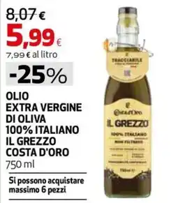 Extracoop Olio extra vergine di oliva il grezzo costa d'oro offerta