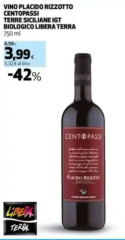 Extracoop Vino Placido Rizzotto Centopassi offerta